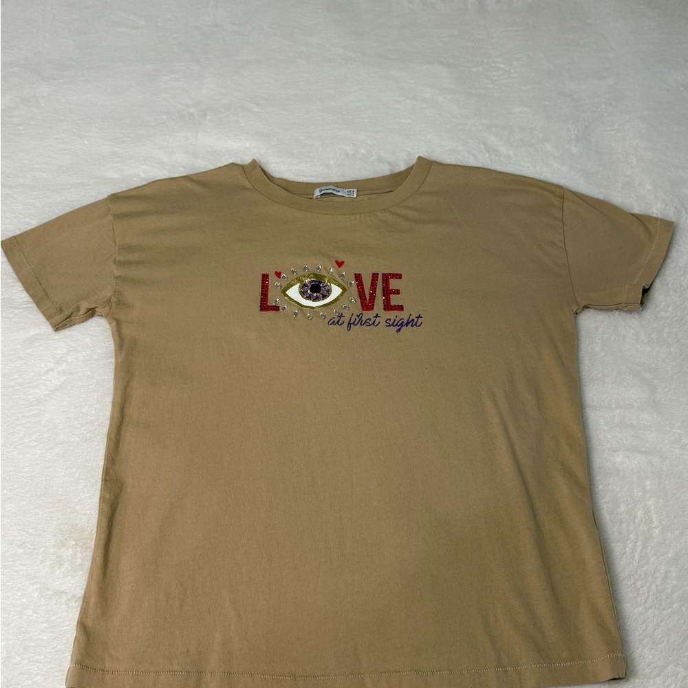 Stradivarius Brown Love at First Sight Tee